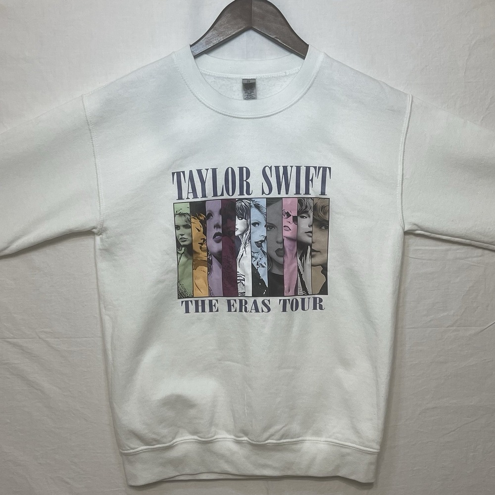 Taylor Swift The Eras‎ Tour Crewneck Sweatshirt White Graphic Unisex Small